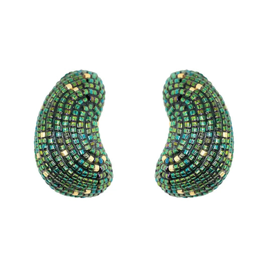 MINI ARELE EARRINGS- IRIS GREEN