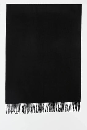 NATASHA WOVEN CASHMERE SCARF- BLACK