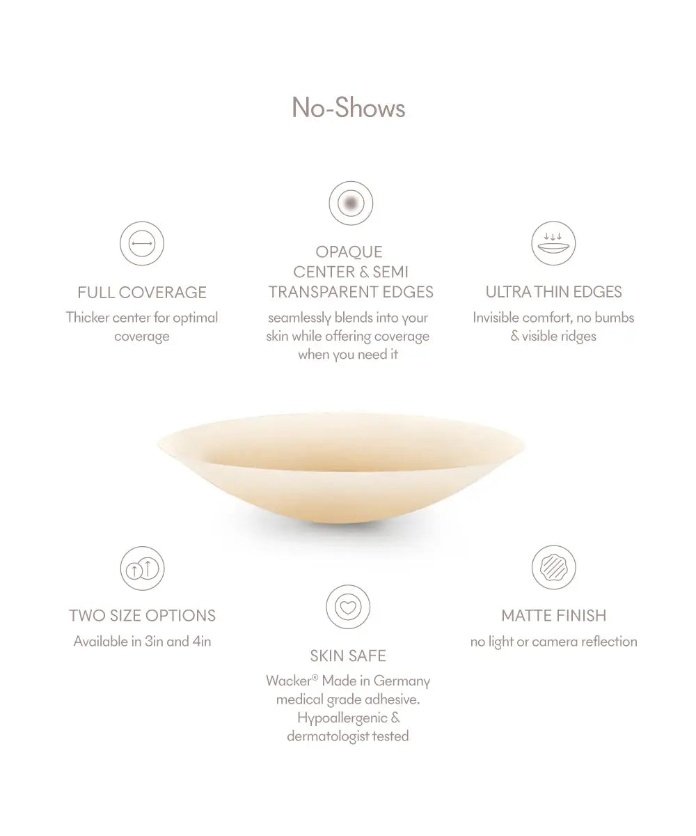 NO SHOW REUSABLE ADHESIVE NIPPLE COVERS