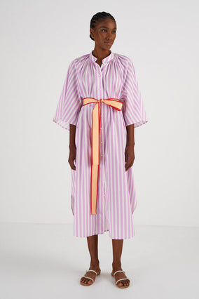CONTRAST BELT DRESS
