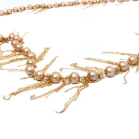18" Gold Fresh Water Pearl Fringe Necklace, Yellow Gold Fill