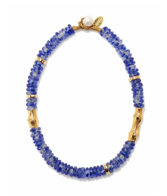 TOGA BEACH NECKLACE IN DARK BLUE WAVE