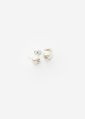 SILVER PEARL AURORA STUD