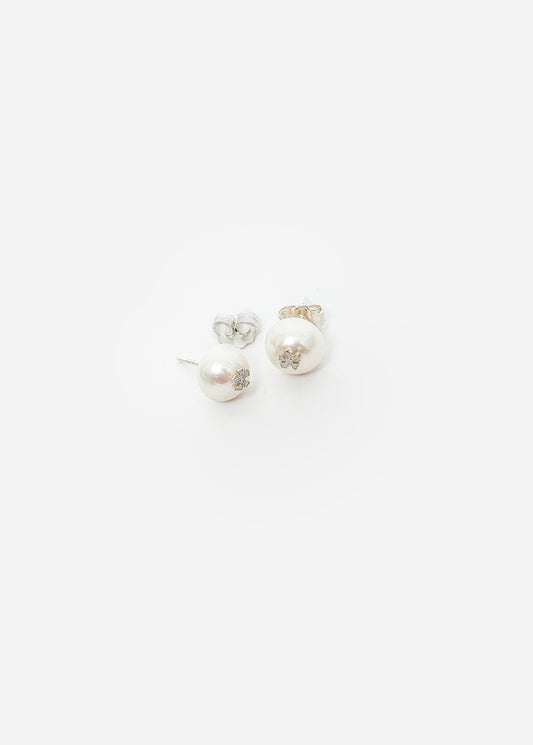 SILVER PEARL AURORA STUD