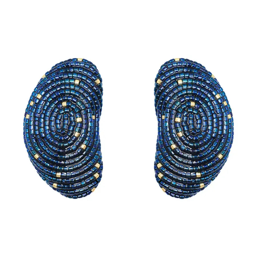 MINI MURA EARRINGS- IRIS NAVY