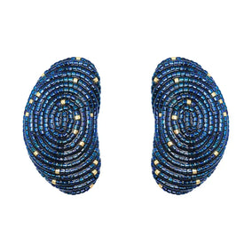 MINI MURA EARRINGS- IRIS NAVY