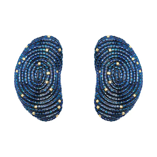 MINI MURA EARRINGS- IRIS NAVY