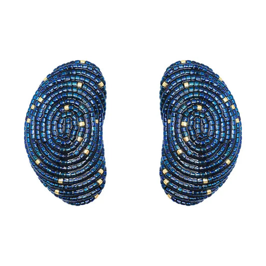 MINI MURA EARRINGS- IRIS NAVY