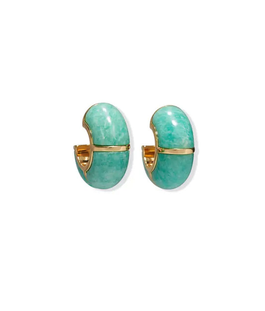 ZELLIGE HOOPS IN AMAZONITE