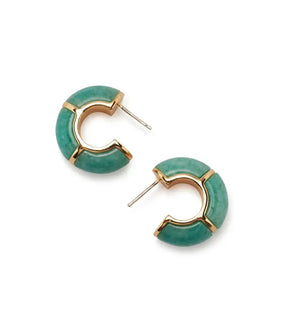 ZELLIGE HOOPS IN AMAZONITE