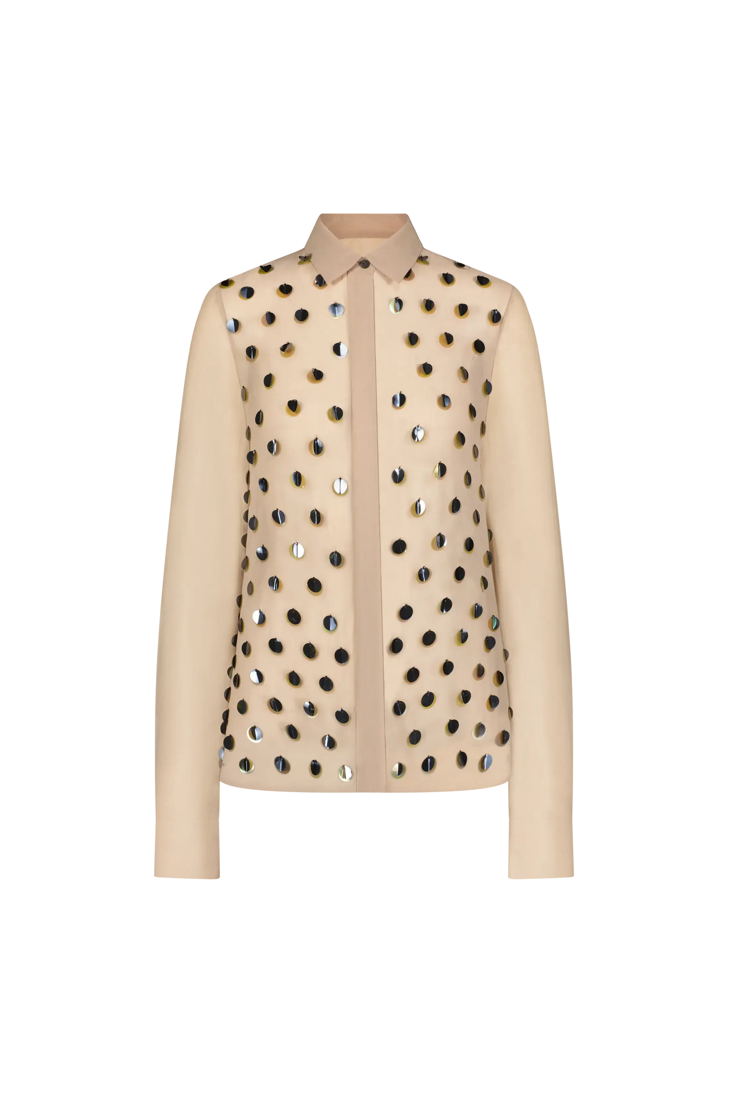 PAILLETTE EMBROIDERED GEORGETTE SHIRT