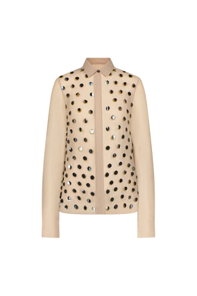PAILLETTE EMBROIDERED GEORGETTE SHIRT