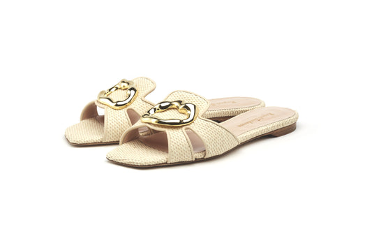 ALVARA NATURAL RAFFIA SLIDE