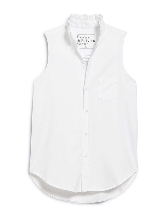 SLEEVELESS BUTTON UP SHIRT