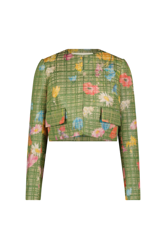 FLORAL RAFFIA JACKET