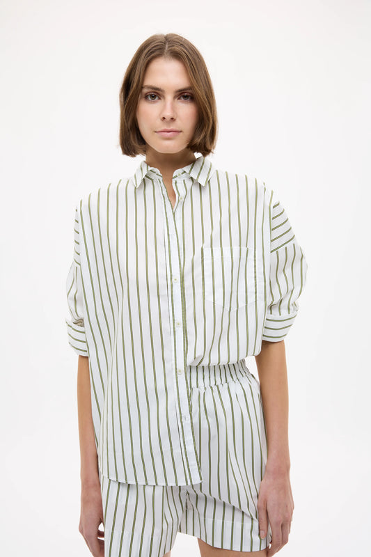CHIARA LONG SLEEVE SHIRT- STRIPES