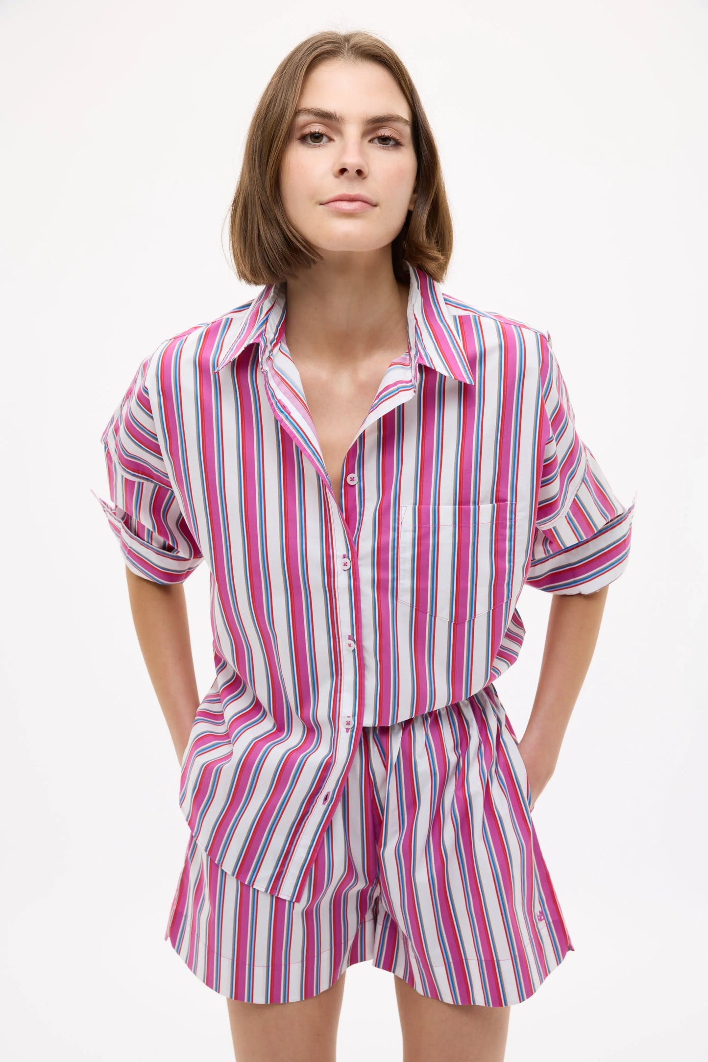 CHIARA LONG SLEEVE SHIRT- STRIPES