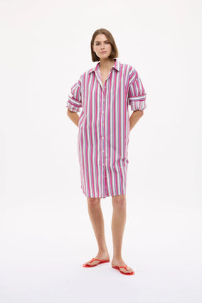 CHIARA LONG SLEEVE MIDI DRESS- STRIPE