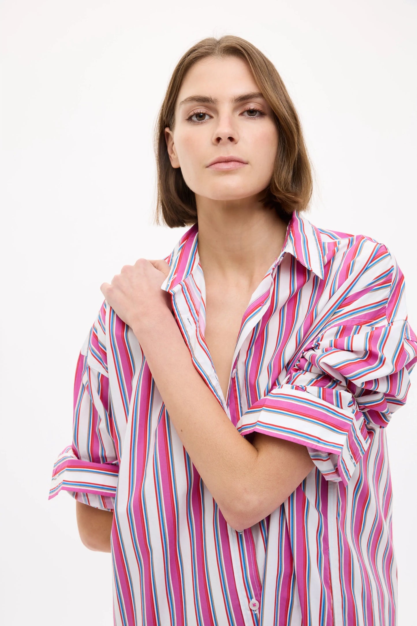 CHIARA LONG SLEEVE MIDI DRESS- STRIPE
