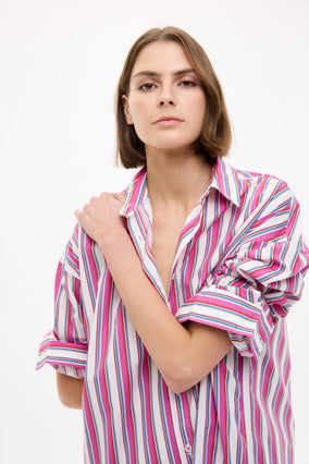 CHIARA LONG SLEEVE MIDI DRESS- STRIPE