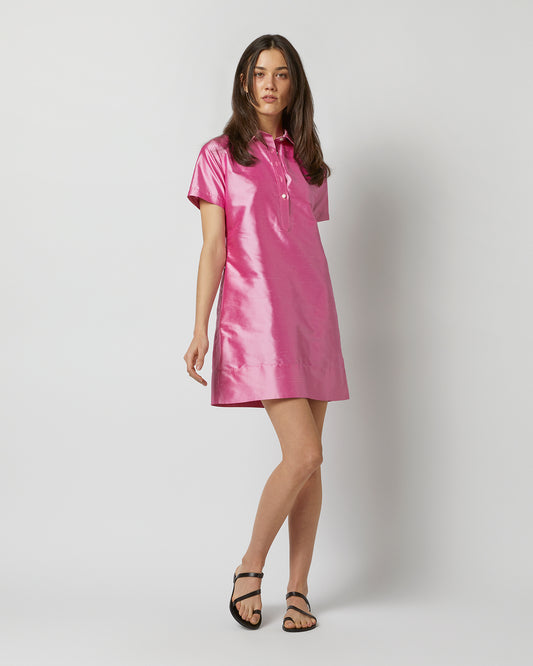 SHORT-SLEEVE POPOVER DRESS