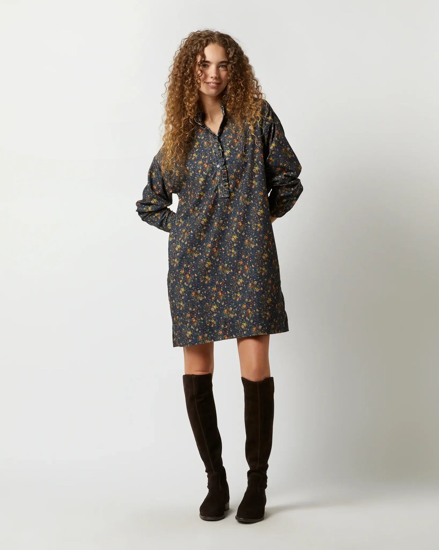 NICKY POPOVER DRESS- MULTI