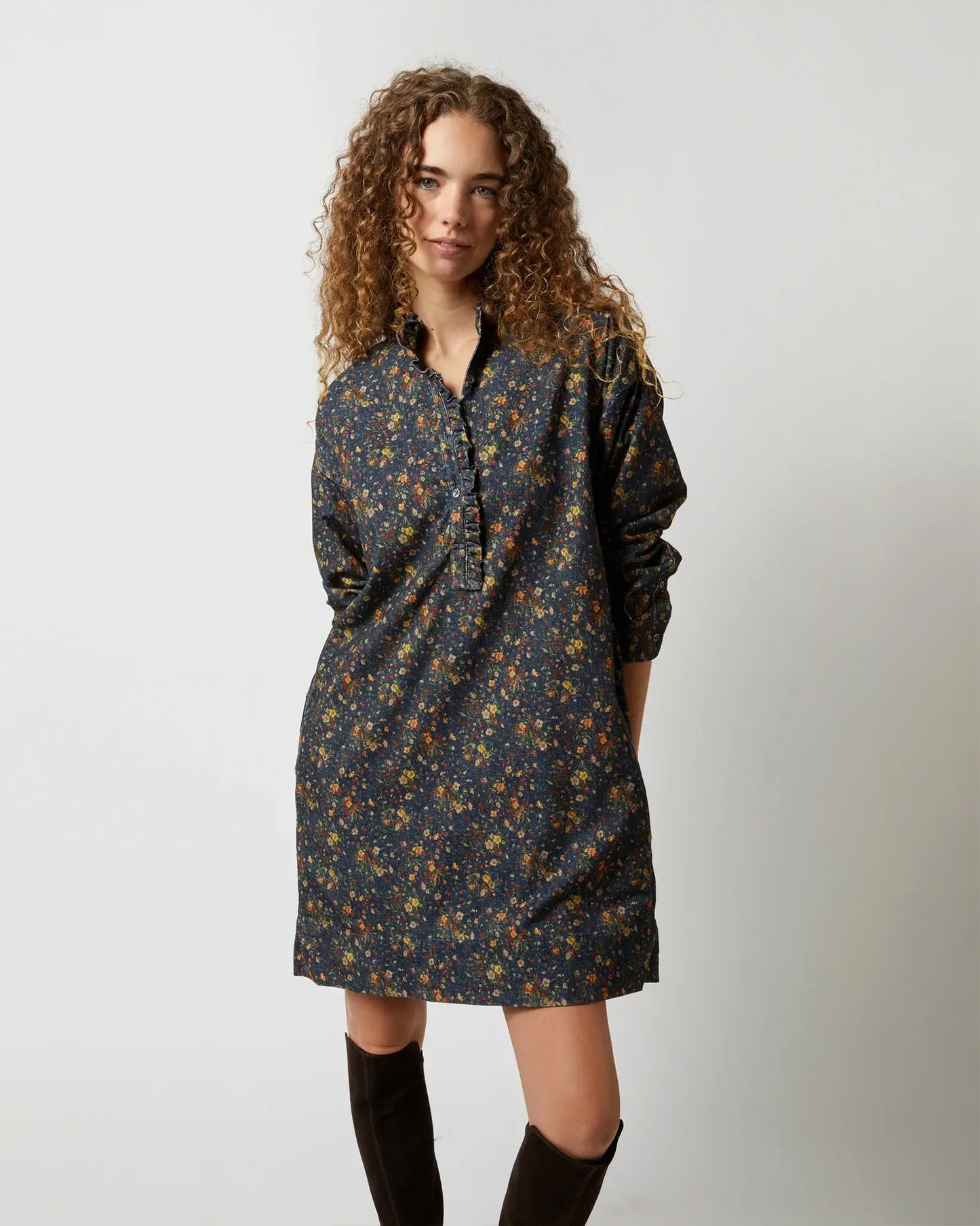 NICKY POPOVER DRESS- MULTI