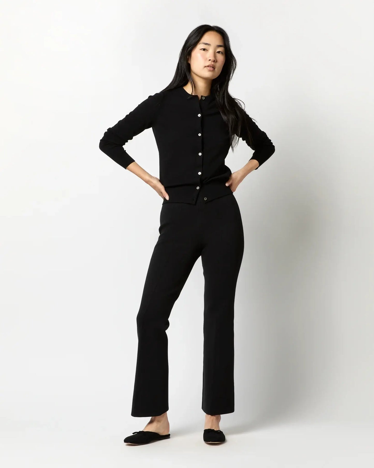 LARA PANT - BLACK SUPIMA COTTON