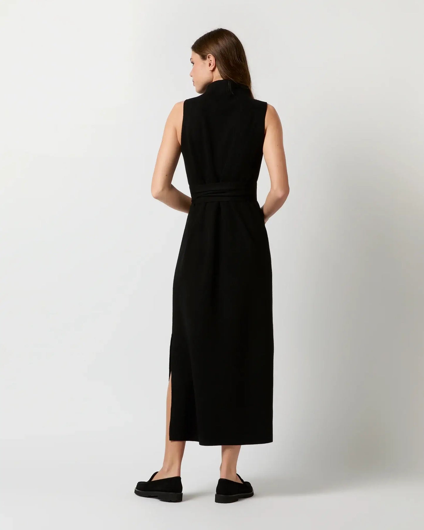 MAYA LONG FUNNEL-NECK DRESS