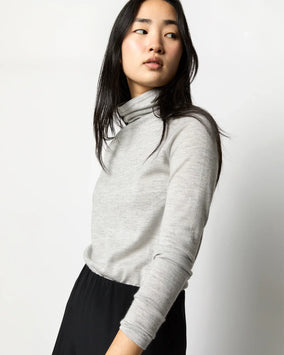 SUPERFINE FUNNEL-NECK SWEATER