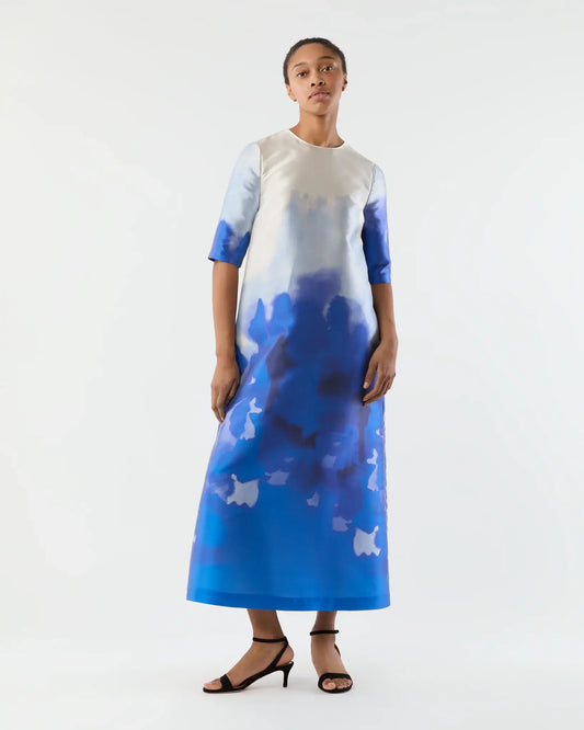 PAIGE MAXI DRESS- BLUE WATERCOLOR