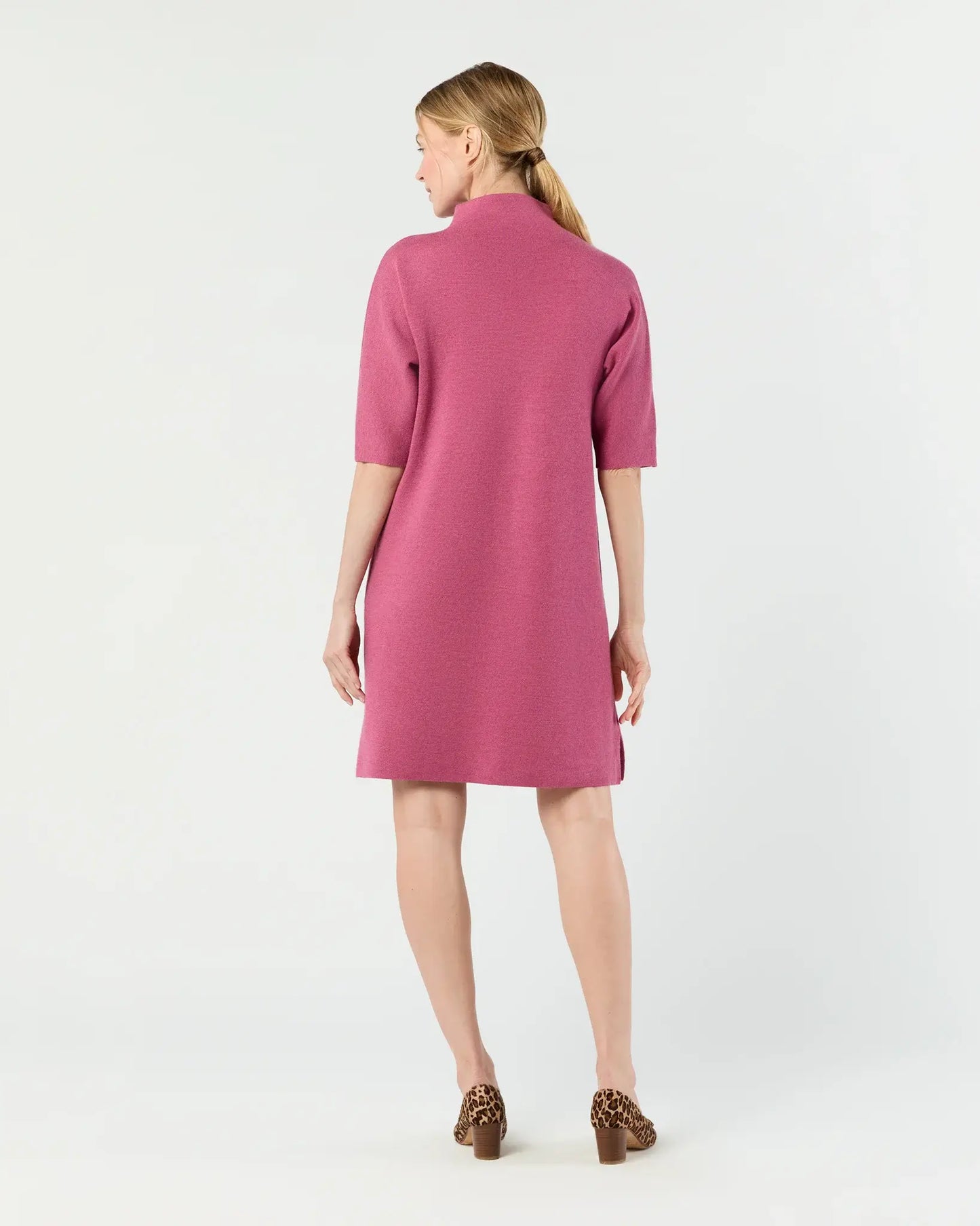 ROWAN SHORT-SLEEVED FUNNEL NECK DRESS