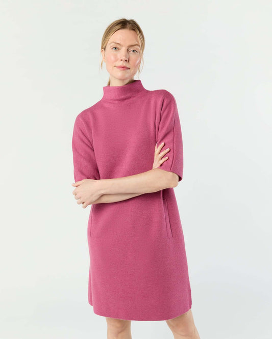 ROWAN SHORT-SLEEVED FUNNEL NECK DRESS
