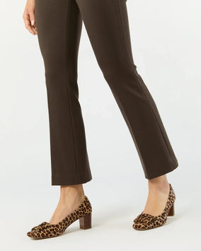 FAYE FLARE CROPPED PANT - COFFEE BI-STRETCH TRICOTINE