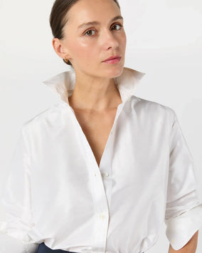 SIDNEY SHIRT- IVORY SILK SHANTUNG