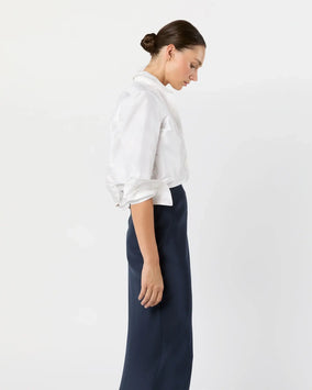 SIDNEY SHIRT- IVORY SILK SHANTUNG