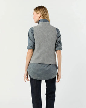 HENRIETTE VEST- MID HEATHER GREY CASHMERE