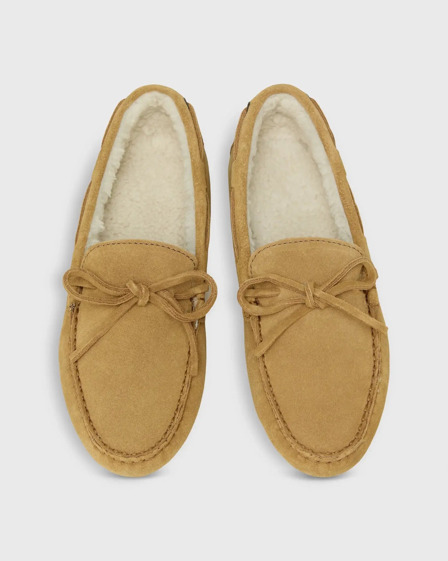 SHEARLING DRIVING MOCCASIN - CAMEL SUEDE