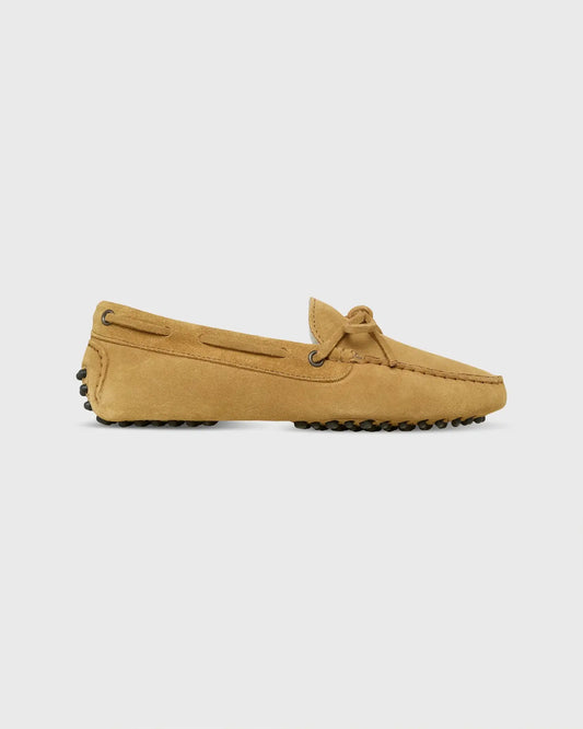 SHEARLING DRIVING MOCCASIN - CAMEL SUEDE