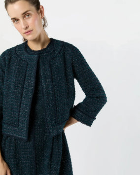 KITSY JACKET- NAVY/MALLARD SPARKLE TWEED