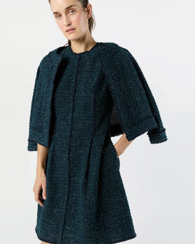 KITSY JACKET- NAVY/MALLARD SPARKLE TWEED