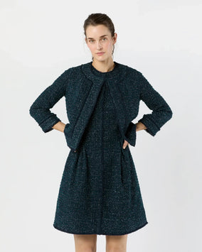 KITSY JACKET- NAVY/MALLARD SPARKLE TWEED