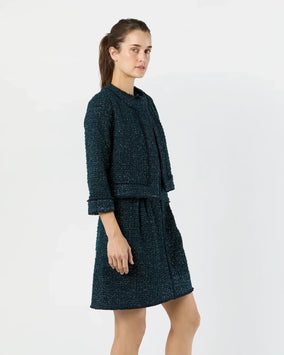 KITSY JACKET- NAVY/MALLARD SPARKLE TWEED