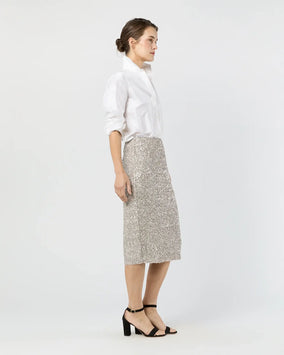 PULL-ON SKIRT- SILVER SEQUIN