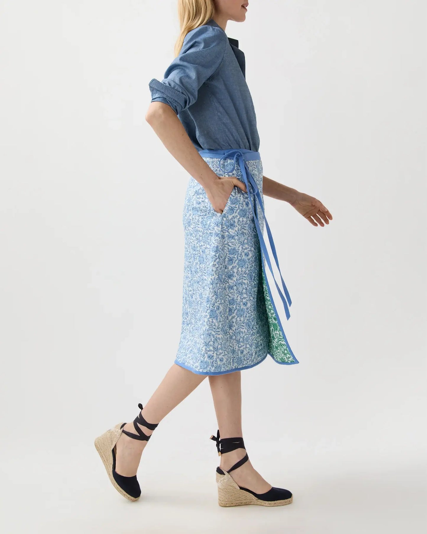 QUILTED ADLEY WRAP SKIRT