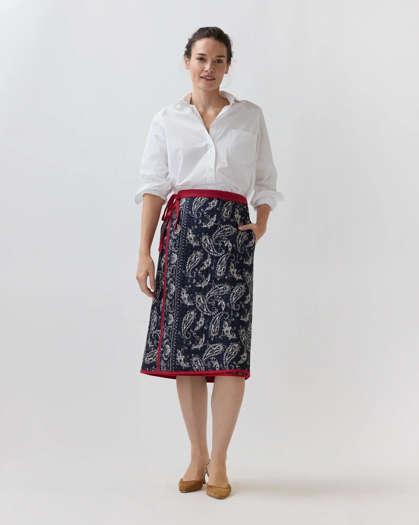QUILTED ADLEY WRAP SKIRT