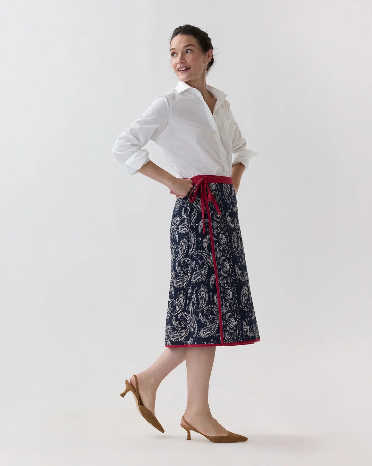 QUILTED ADLEY WRAP SKIRT