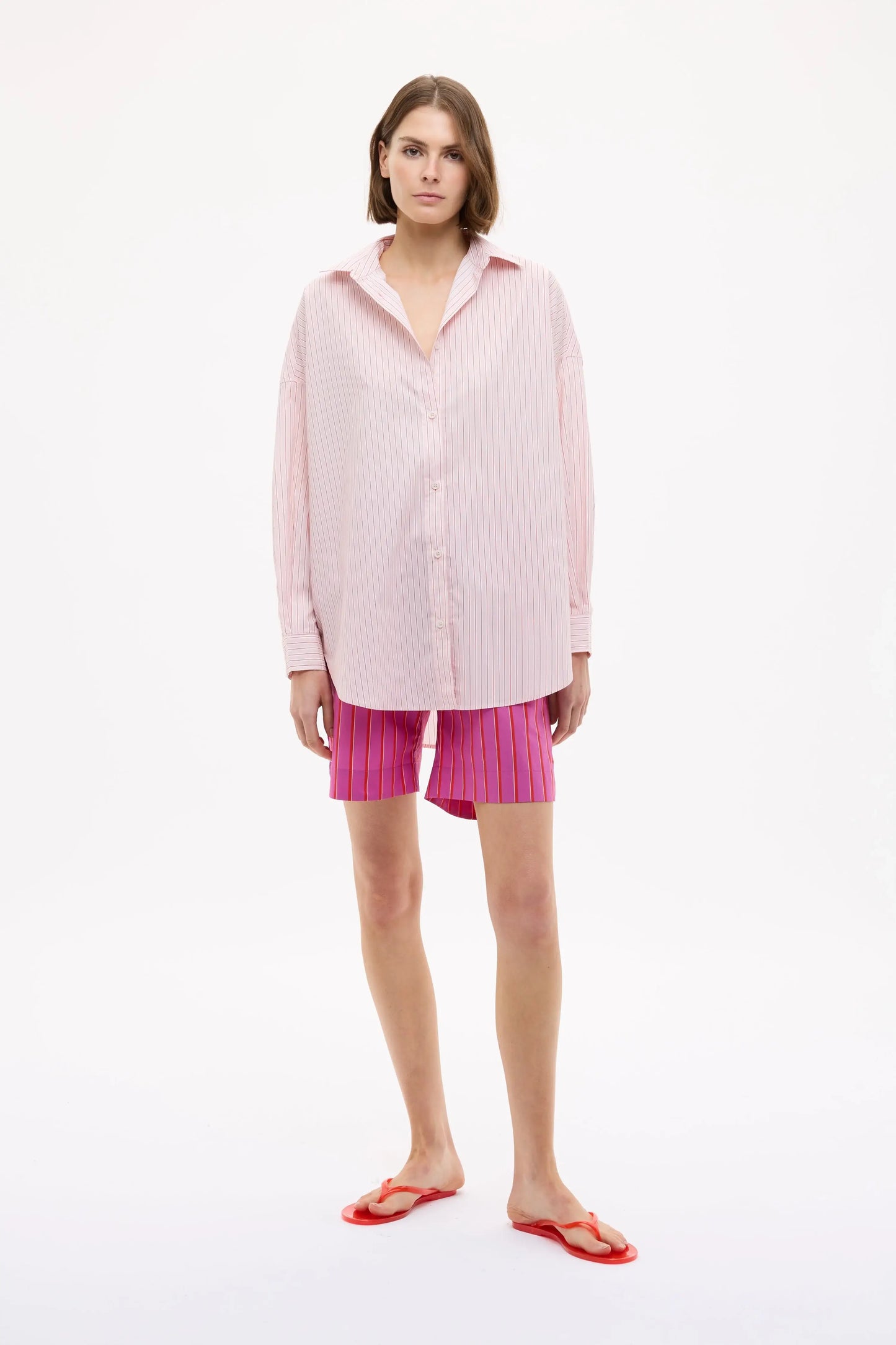 MARA OVERSIZED LONG SLEEVE SHIRT- STRIPE