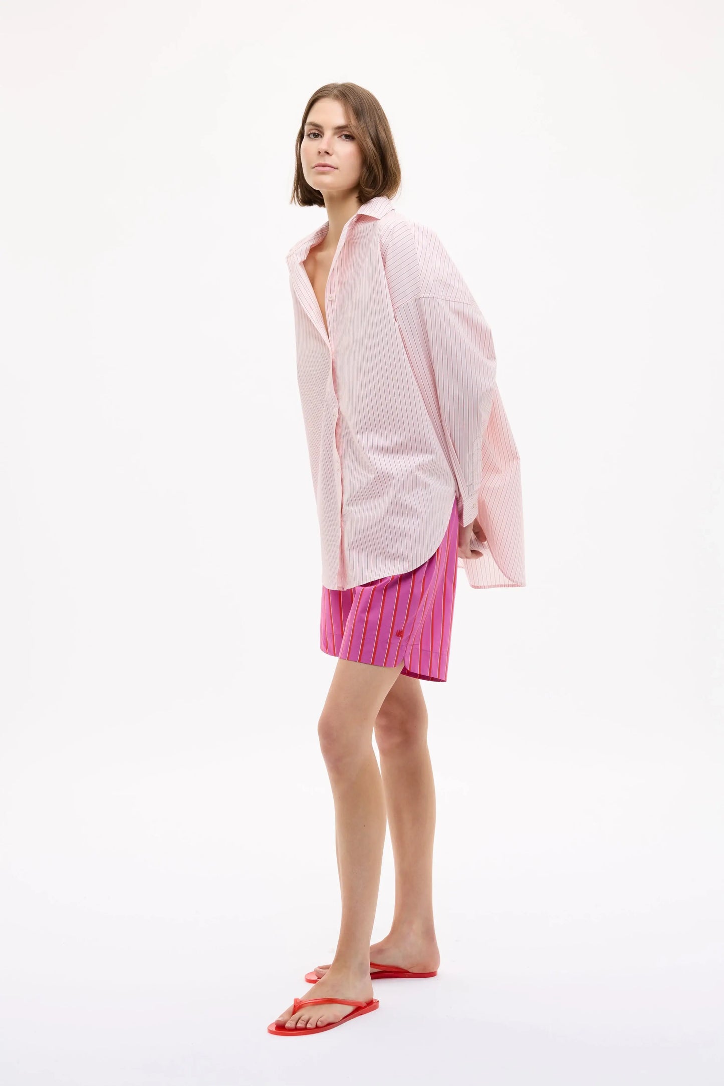 MARA OVERSIZED LONG SLEEVE SHIRT- STRIPE