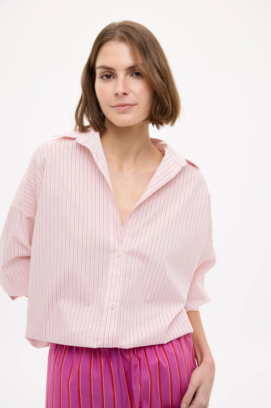 MARA OVERSIZED LONG SLEEVE SHIRT- STRIPE